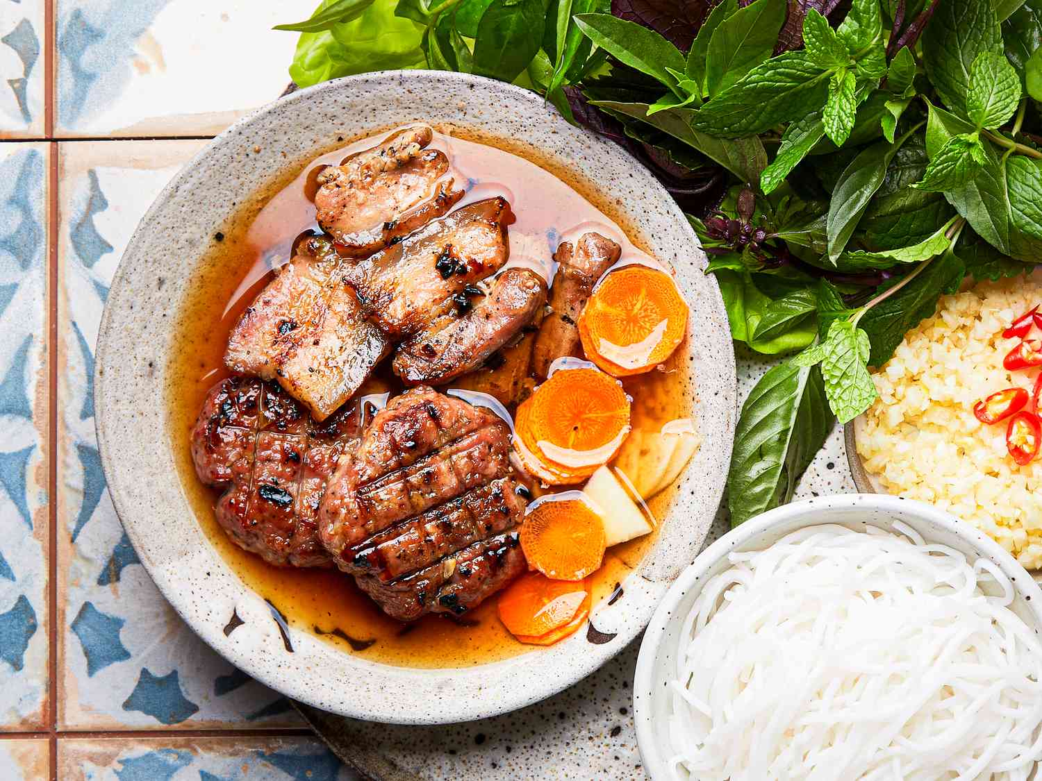 Bun Cha (grilled pork and rice noodles)